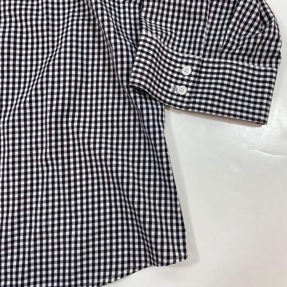 Talbots Womens Gingham Stretch Button Up Shirt Long Sleeve Black Size 3XL 24W - Picture 8 of 11